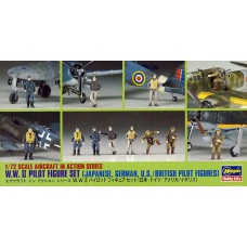 W.W.II PILOT FIGURE SET (JAPANESE, GERMAN,U.S./BRITISH PILOT FIGURES) X72-8