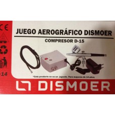 JOGO AERÓGRAFO + COMPRESSOR D15